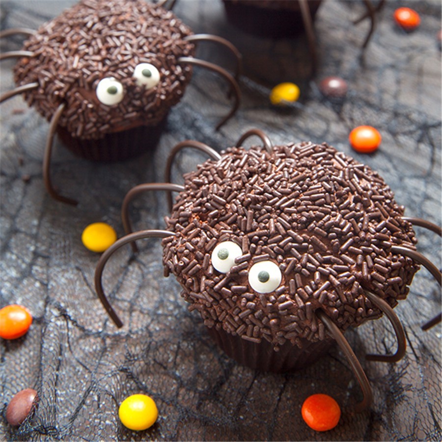 Halloween Muffins - Süße Grusel-Spinnen